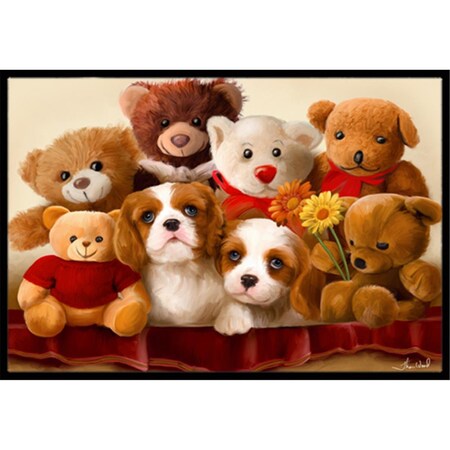 Carolines Treasures Cavalier Spaniel Friends Forever Indoor and Outdoor Mat- 18 x 27 in. PTW2050MAT